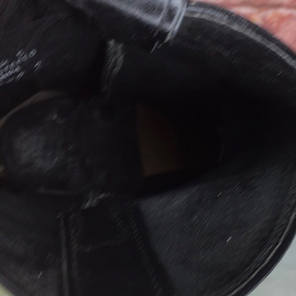 Justin Boots Black Leather Western Heeled Cowboy Boots - Picture 8 of 9